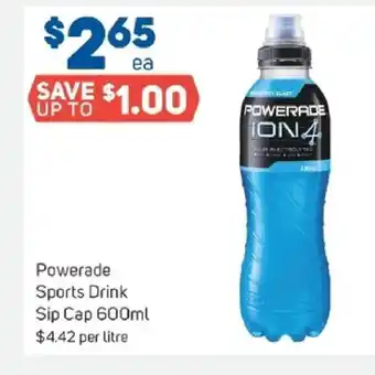 Foodland Powerade Sports Drink Sip Cap 600 ml offer