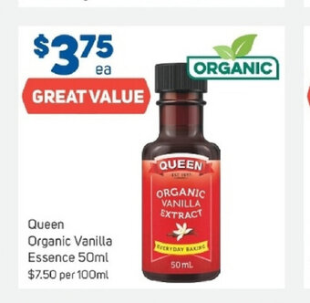Foodland Queen Organic Vanilla Essence 100ml offer