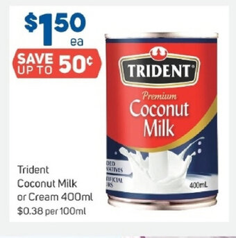 Foodland Trident Coconut Milk or Cream 400ml offer