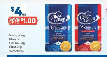 Foodland White Wings Plain or Self Raising Flour 1kg offer