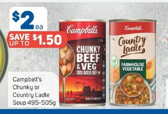 Foodland Campbell's Chunky or Country Ladle Soup 495-505g offer