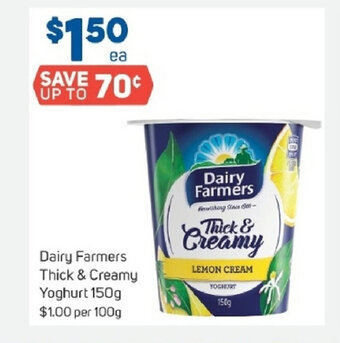 Foodland Dairy Farmers Thick & Creamy Yoghurt 150g offer