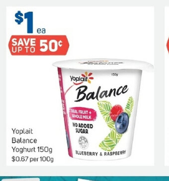 Foodland Yoplait Balance Yoghurt 150g offer