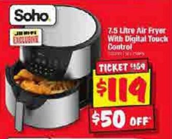 JB Hi-Fi 7.5 Litre Air Fryer With Digital Touch Control offer