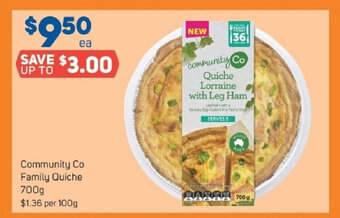 Foodland Community Co Family Quiche 700g offer