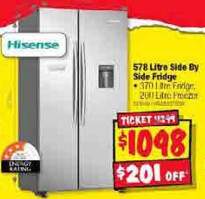 578 Litre Side By Side Fridge offer at JB HiFi