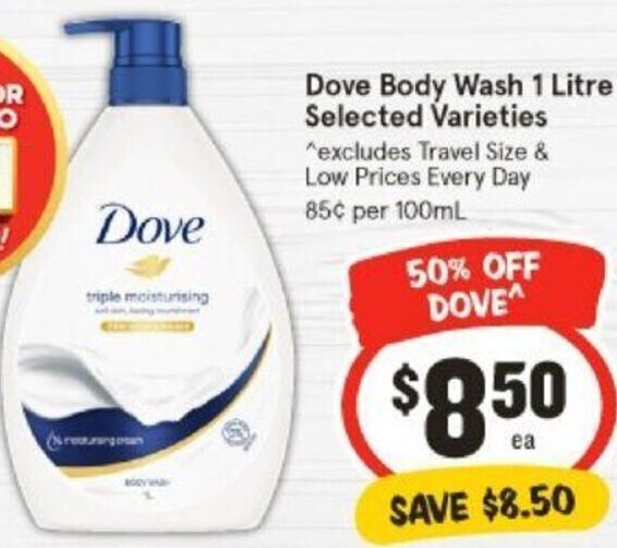 Dove Body Wash 1 Litre Selected Varieties ^ offer at IGA