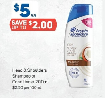 Foodland Head & Shoulders Shampoo or Conditioner 200ml offer