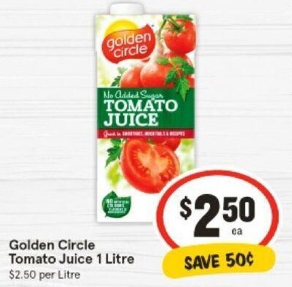 Golden Circle Tomato Juice 1 Litre offer at IGA