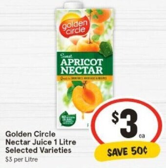 IGA Golden Circle Nectar Juice 1 Litre Selected Varieties offer