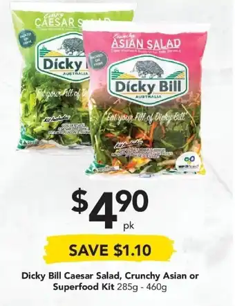 Drakes Dicky Bill Caesar Salad, Crunchy Asian or Superfood Kit 285g-460g offer