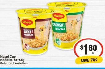 IGA Maggi Cup Noodles 58-65g Selected Varieties offer