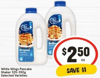 IGA White Wings Pancake Shaker 325-350g Selected Varieties offer