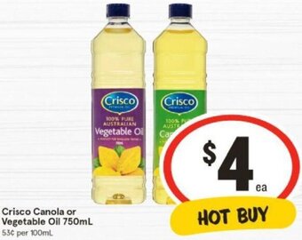 IGA Crisco Canola or Vegetable Oil 750mL offer