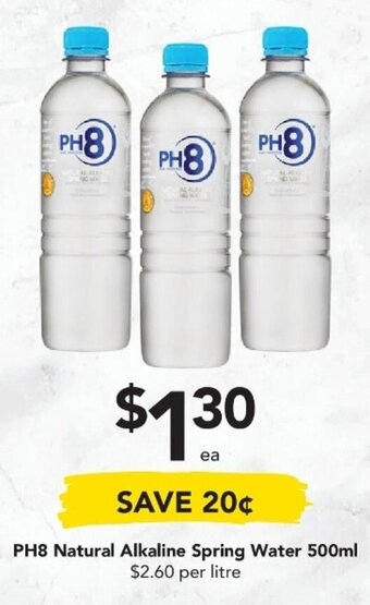 Drakes PH8 Natural Alkaline Spring Water 500ml offer