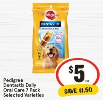 IGA Pedigree Dentastix Daily Oral Care 7 Pack Selected Varieties offer