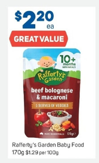 Foodland Rafferty's Garden Baby Food 170g offer