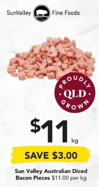 Sun Valley Australian Diced Bacon Pieces per kg