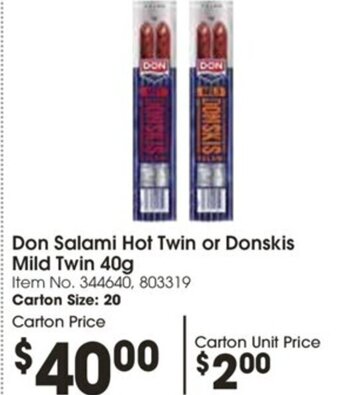 Don Salami Hot Twin or Donskis Mild Twin 40g