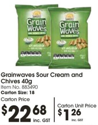 Campbells Wholesale Grainwaves Sour Cream and Chives 40g offer