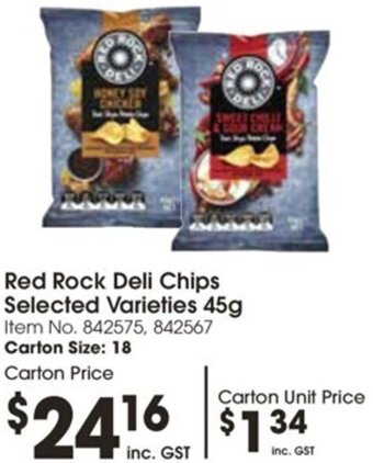 Campbells Wholesale Red Rock Deli Chips Selected Varieties 45g offer
