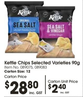 Campbells Wholesale Kettle Chips Selected Varieties 90g offer