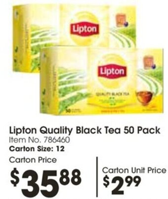 Campbells Wholesale Lipton Quality Black Tea 50 Pack offer