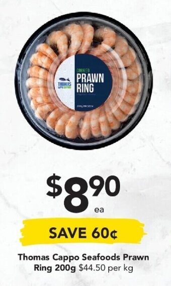 Drakes Thomas Cappo Seafoods Prawn Ring 200g offer