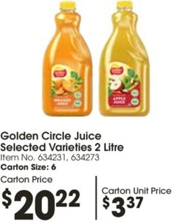 Campbells Wholesale Golden Circle Juice Selected Varieties 2 Litre offer