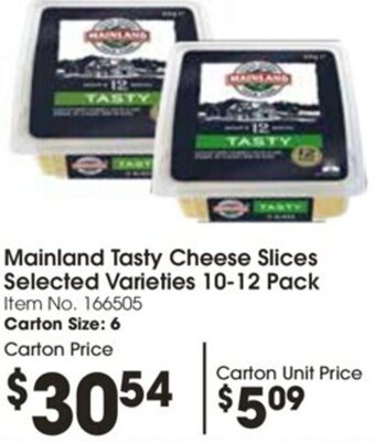 Campbells Wholesale Mainland Tasty Cheese Slices Selected Varieties 10-12 Pack offer