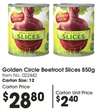 Golden Circle Beetroot Slices 850g