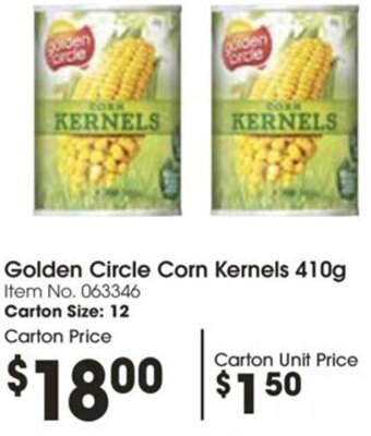 Campbells Wholesale Golden Circle Corn Kernels 410g offer