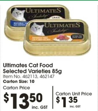 Campbells Wholesale Ultimates Cat Food Selected Varieties 85g offer