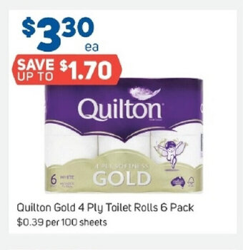 Foodland Quilton Gold 4 Ply Toilet Rolls 6 Pack offer