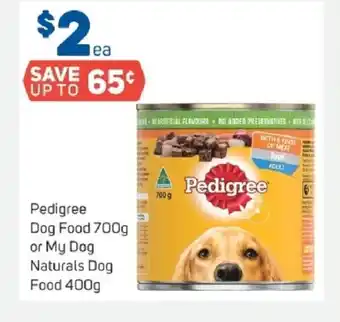 Foodland Pedigree Dog Food 700g or My Dog Naturals Dog Food 400g offer