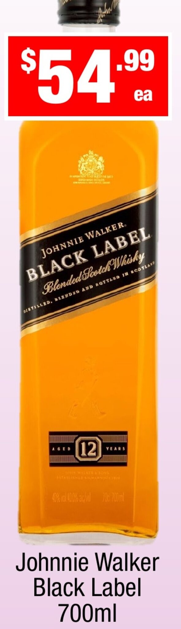 Johnnie Walker Black Label 700ml offer at Liquor Stax