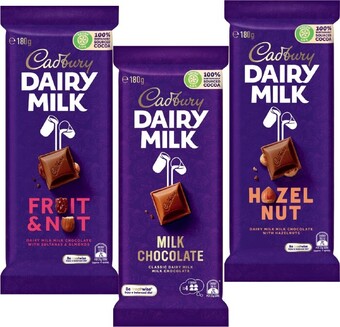 IGA Cadbury chocolate block 165-190g selected varieties offer