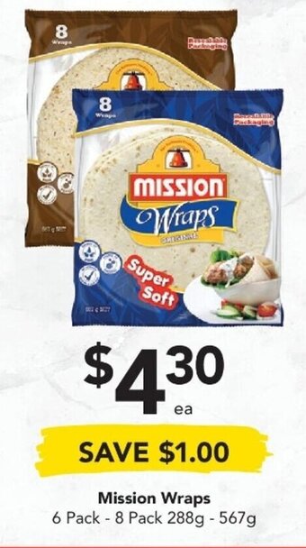 Drakes Mission Wraps 6 Pack - 8 Pack 288g-567g offer