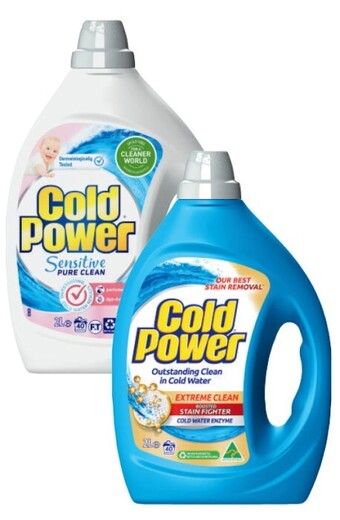 Coles Cold power advanced clean laundry liquid 2 litre offer