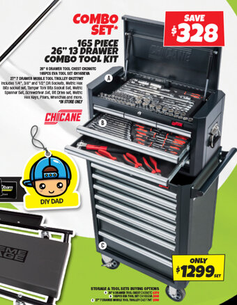 Autobarn 165 PIECE 26" 13 DRAWER COMBO TOOL KIT offer
