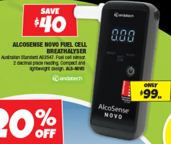 Autobarn ALCOSENSE NOVO FUEL CELL BREATHALYSER offer
