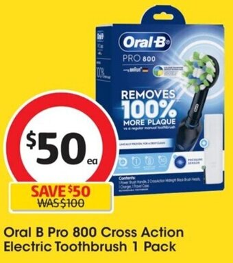 Coles Oral B Pro 800 Cross Action Electric Toothbrush 1 Pack offer