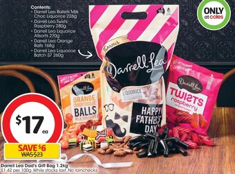 Coles Darrell Lea Dad's Gift Bag 1.2kg offer