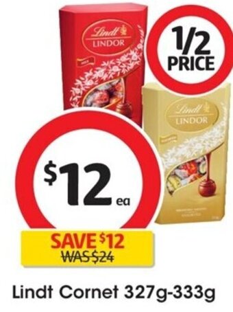 Coles Lindt Cornet 327g-333g offer
