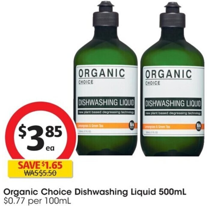 Organic Choice Dishwashing Liquid 500mL offer at Coles