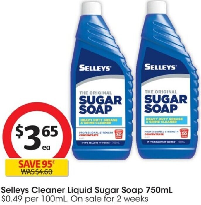 Selleys Cleaner Liquid Sugar Soap 750mL offer at Coles