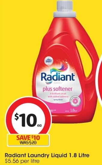 Coles Radiant Laundry Liquid 1.8 Litre offer