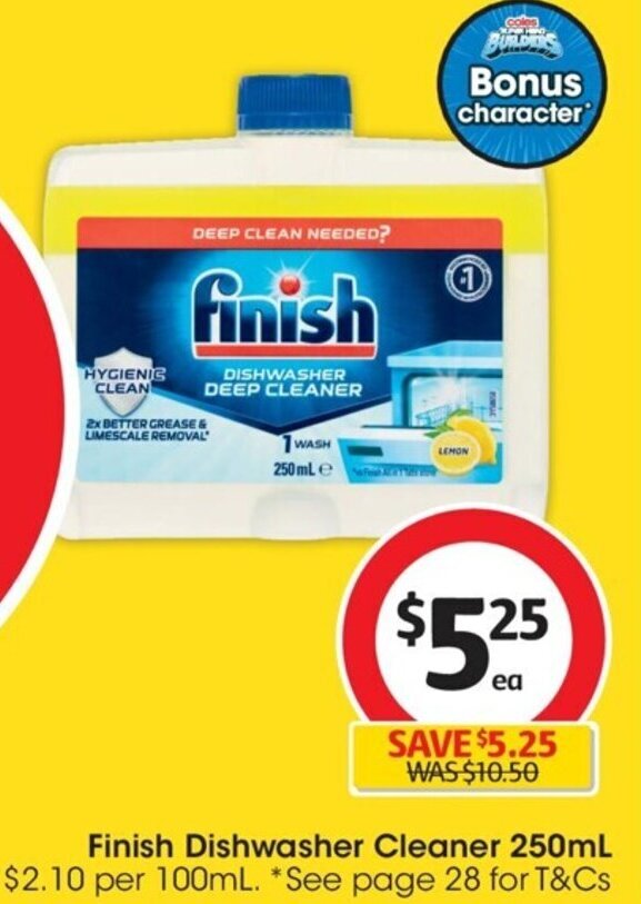 Finish Dishwasher Cleaner 250mL offer at Coles