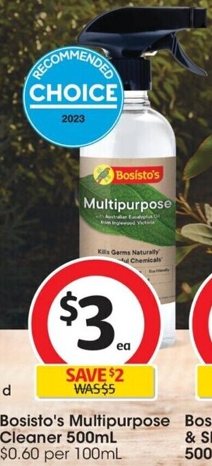 Coles Bosisto's Multipurpose Cleaner 500mL offer