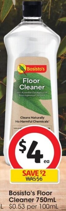 Coles Bosisto's Floor Cleaner 750mL offer